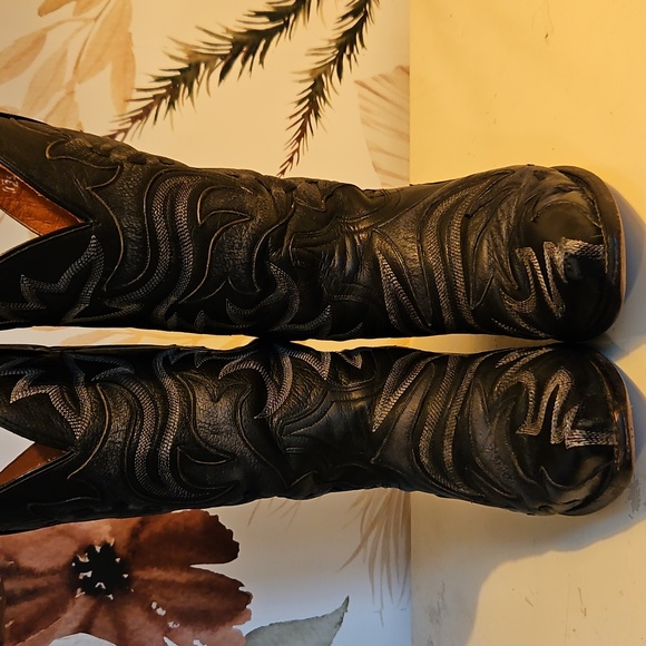 Dan Post | "Sidewinder" Black Western Boots | Sz 8.5| Festival, Boho, Southwest - Picture 2 of 9